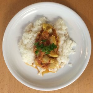 Fischcurry mit Reis